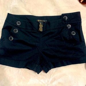 Black button up shorts